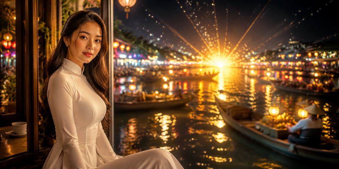 Phụ nữ mặc áo dài tại Nha Trang trải nghiệm casino trực tuyến bên bờ biển